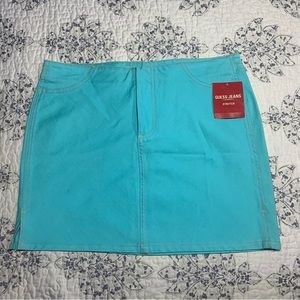 Y2k old stock neon blue Guess mini skirt
